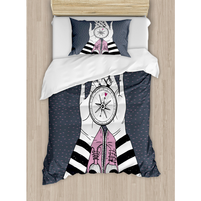 Search for Love Girl Duvet Cover Set