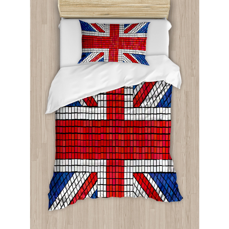 Mosaic British Flag Duvet Cover Set