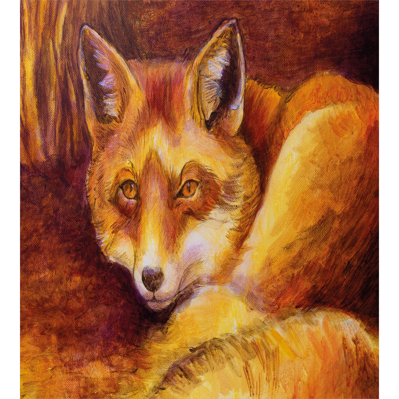 Vibrant Art Fox Resting Duvet Cover Set