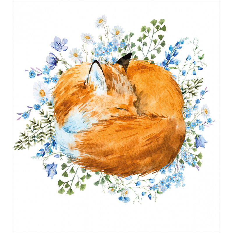 Sleeping Fox Watercolors Duvet Cover Set