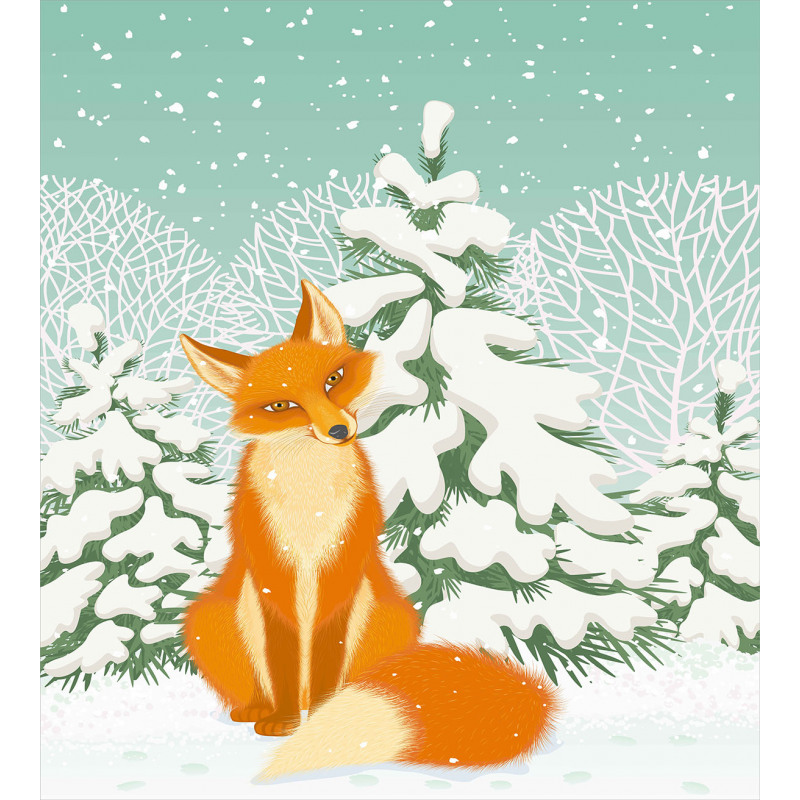 Red Fox Winter Forest Xmas Duvet Cover Set