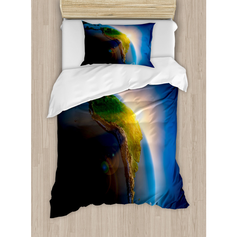 South America Continent Duvet Cover Set