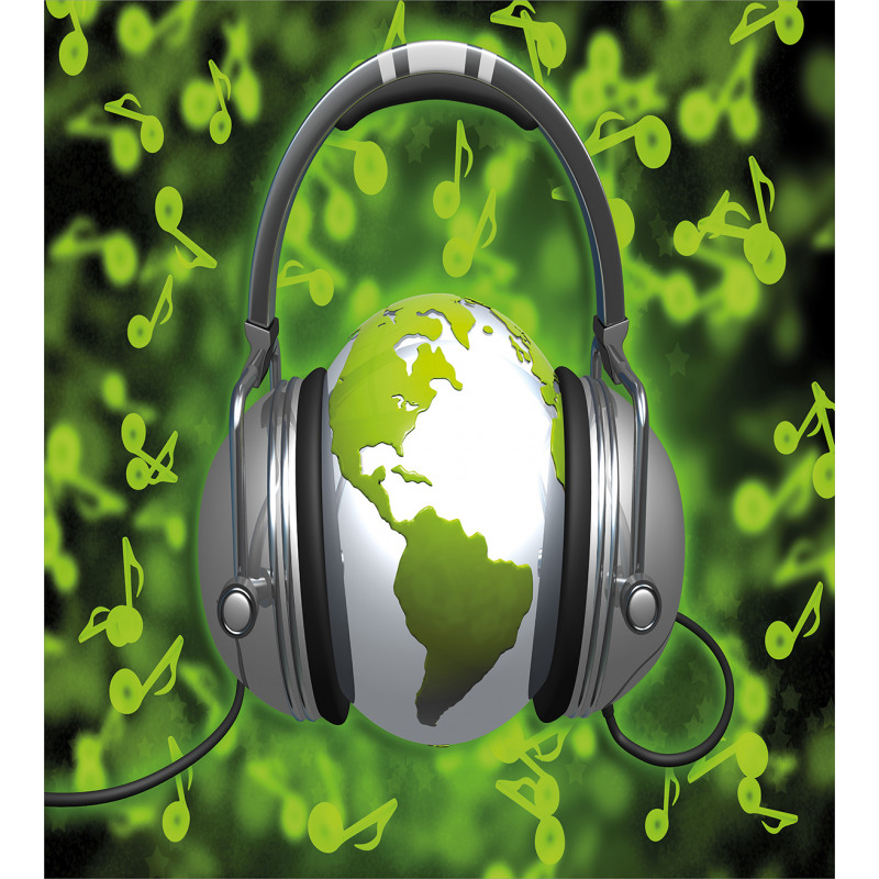 Headphones Music Globe Duvet Cover Set