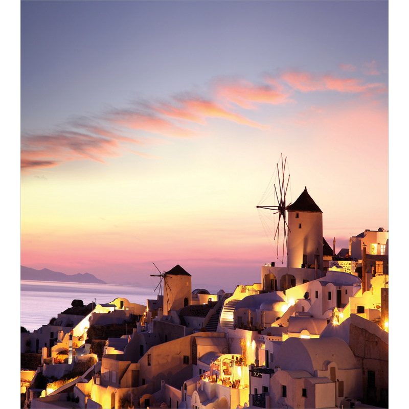 Santorini Greece View Duvet Cover Set