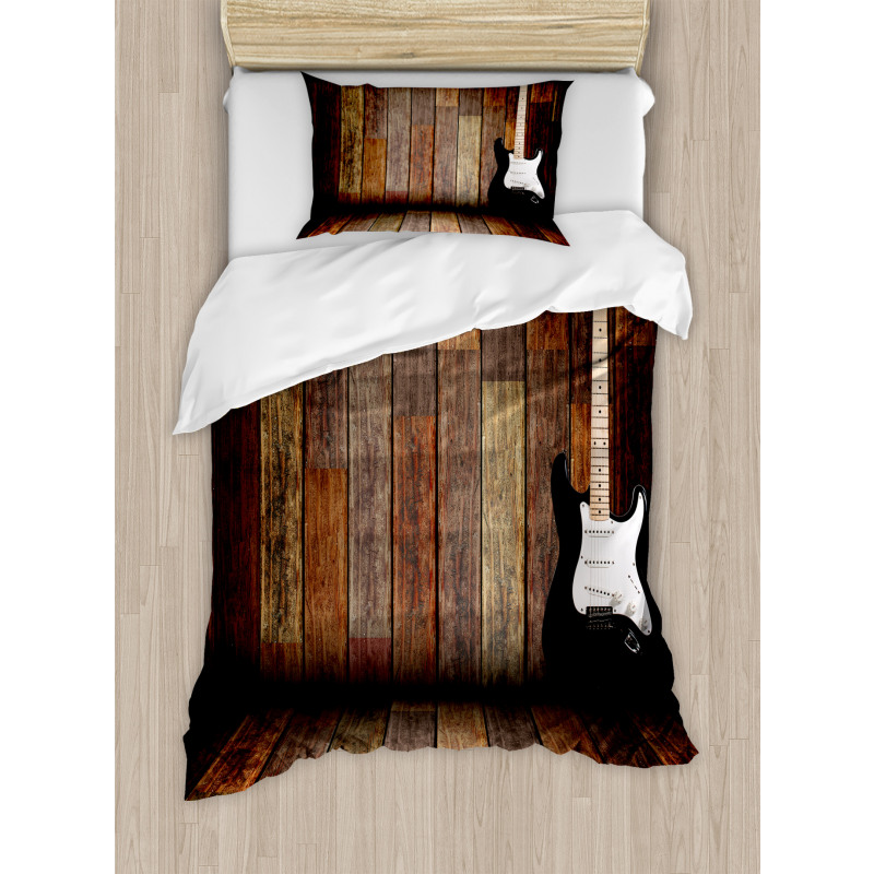 Guitar Wood Room Duvet Cover Set