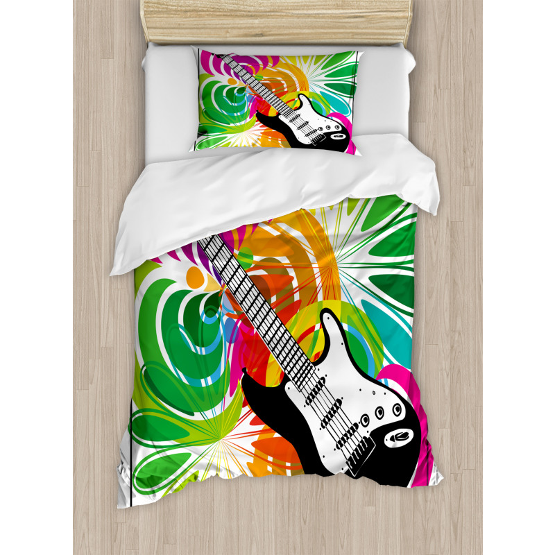 Flowers Guitar Duvet Cover Set