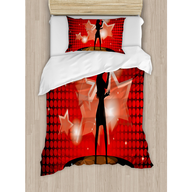 Woman Singer Star Duvet Cover Set