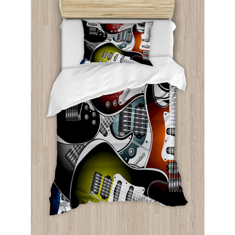 Colorful Guitars Duvet Cover Set