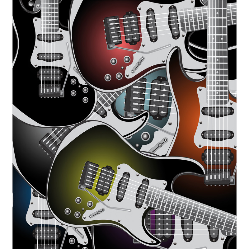 Colorful Guitars Duvet Cover Set