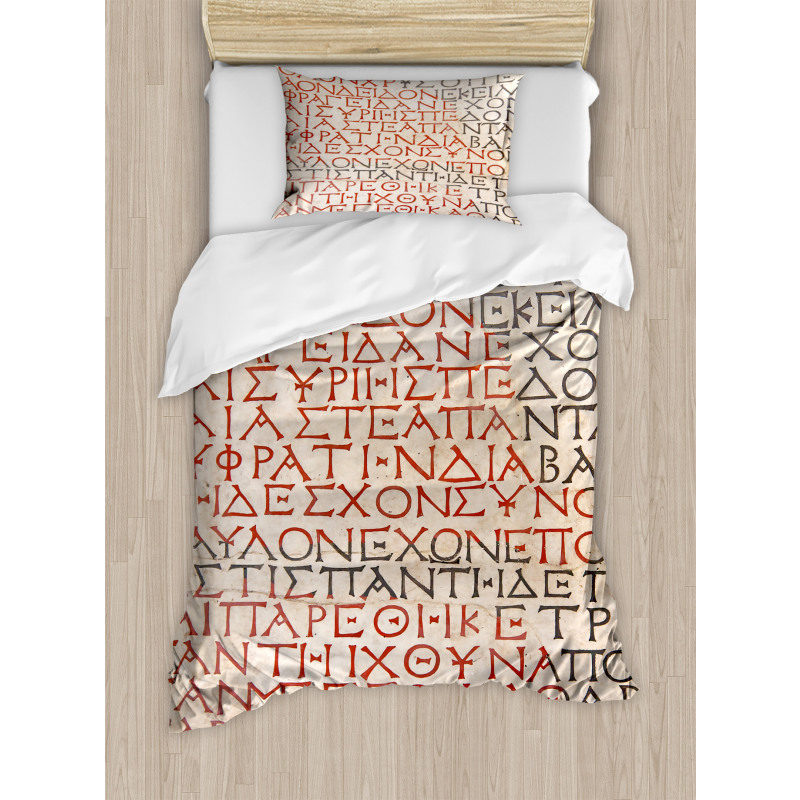 Old Latin Tombstone Duvet Cover Set