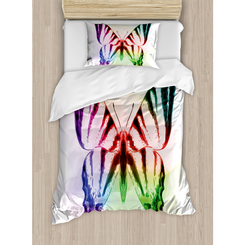 Butterfly Rainbow Duvet Cover Set