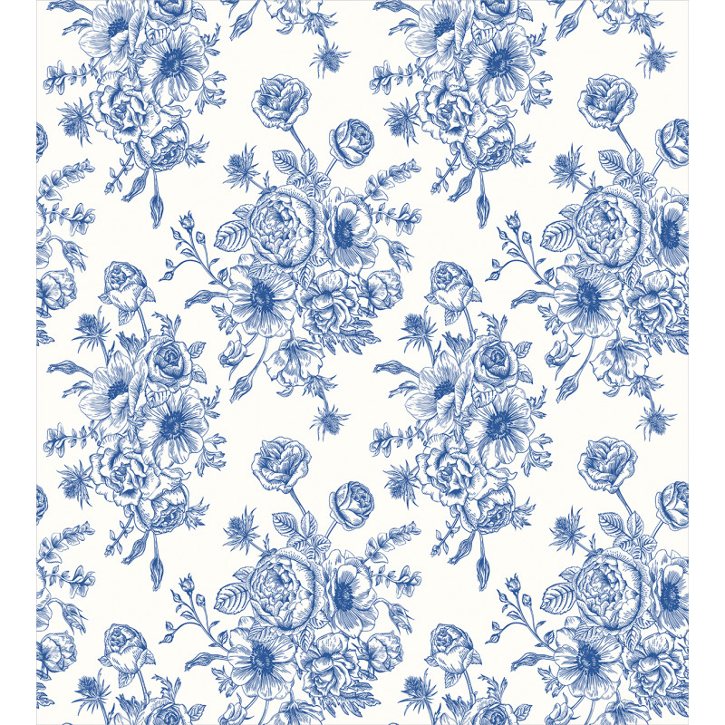 Blue Floral Corsage Duvet Cover Set