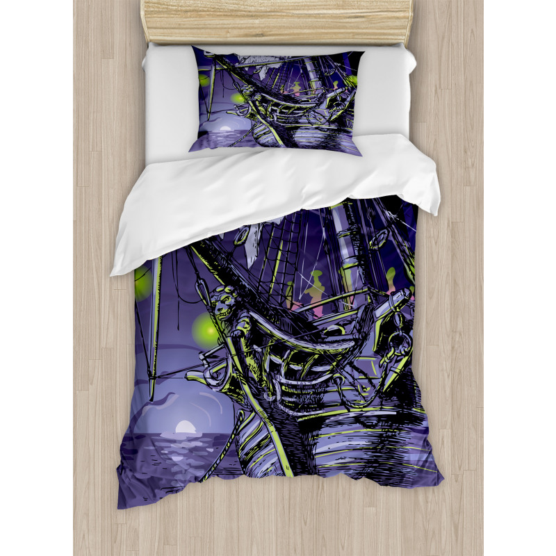 Ghost Vessel Island Duvet Cover Set