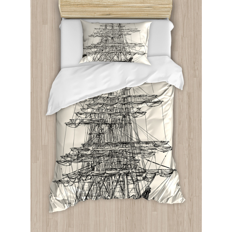 Sail Boat Vintage Duvet Cover Set