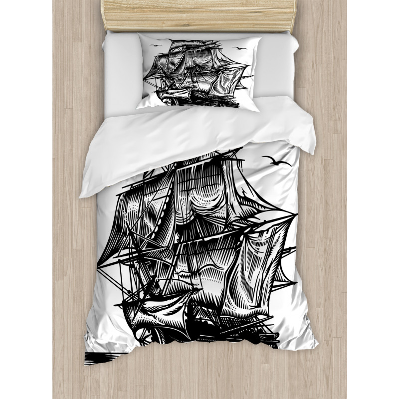 Nautical Line Art Duvet Cover Set