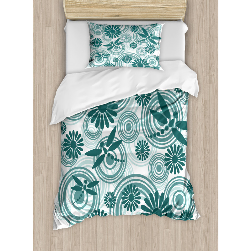 Abstract Daisy Flower Duvet Cover Set