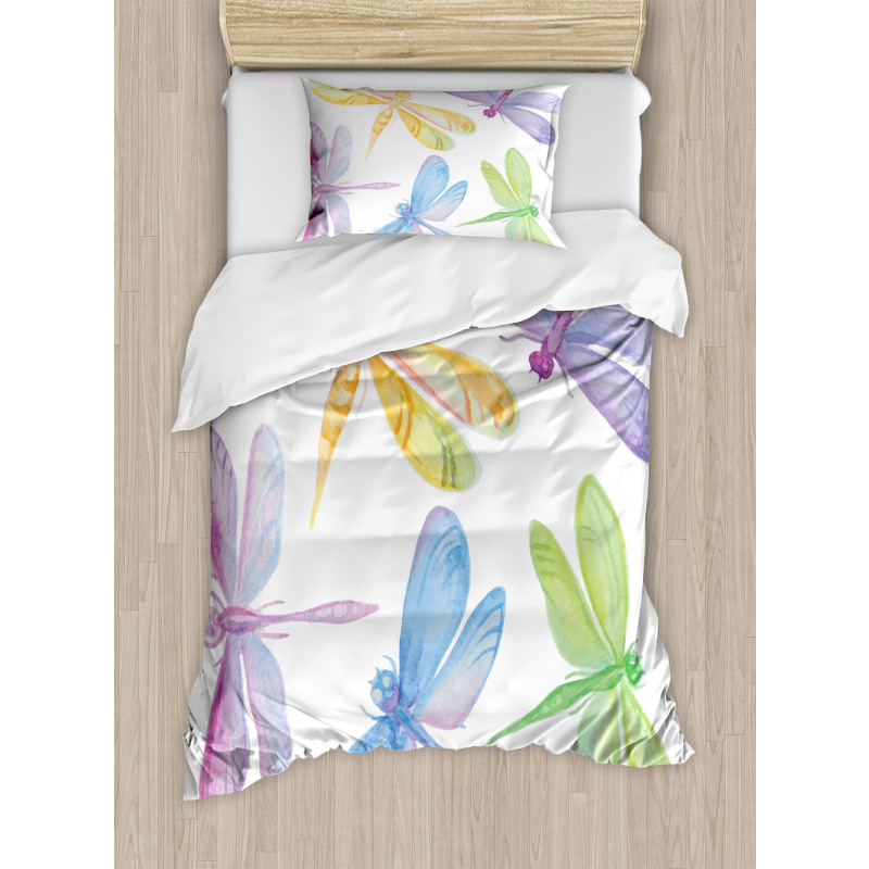 Watercolor Winged Bug Duvet Cover Set