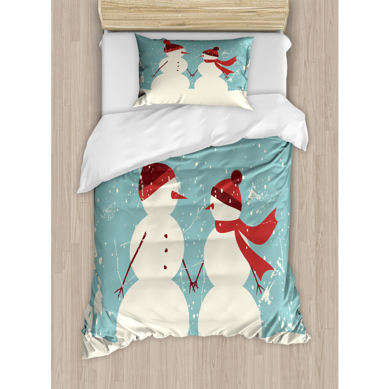 Snowman Woman Love Duvet Cover Set