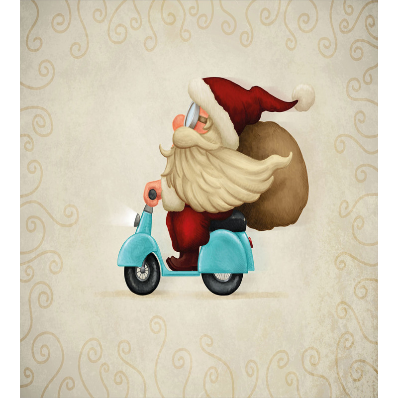 Santa on Motorcycle Duvet Cover Set