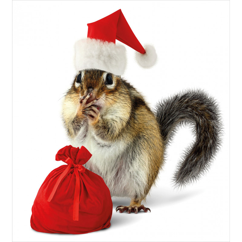 Chipmunk in Santa Hat Duvet Cover Set