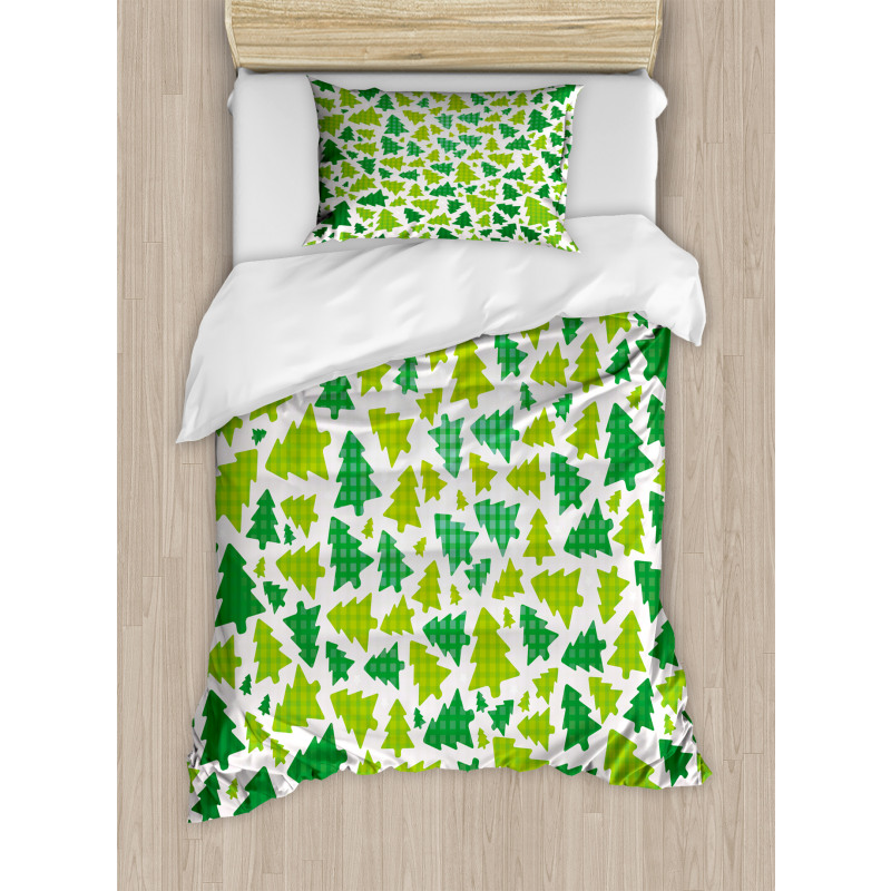 Fir Tree Silhouettes Duvet Cover Set