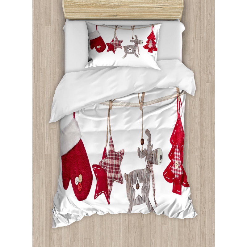 Retro Items on Rope Duvet Cover Set