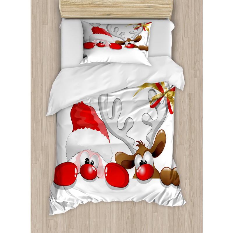 Funny Santa Reindeer Duvet Cover Set