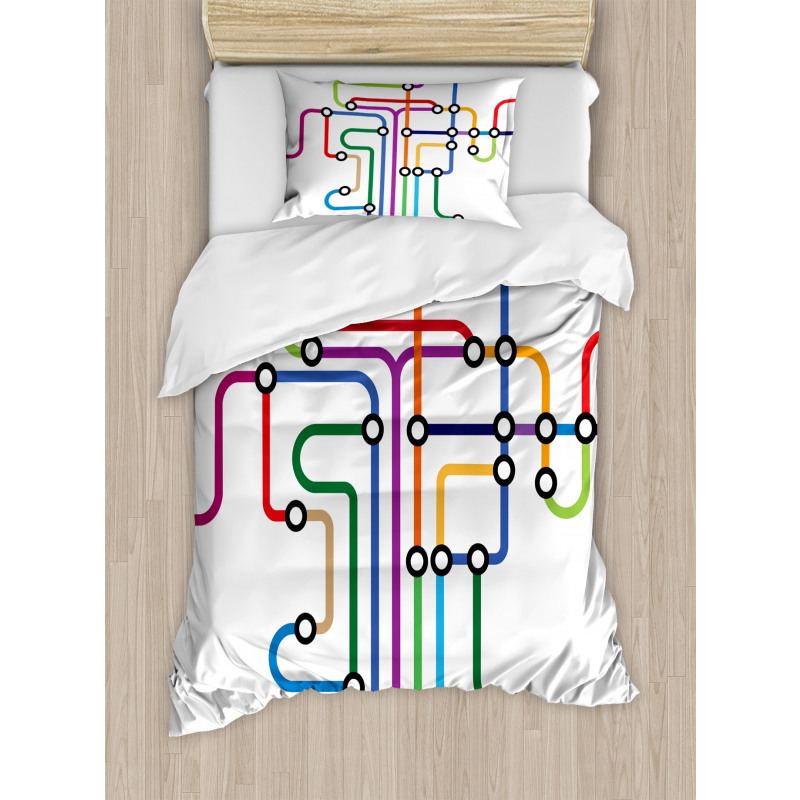 Abstract Colorful Subway Duvet Cover Set