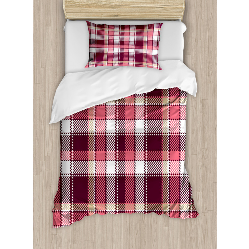 Retro Plaid Squares Duvet Cover Set