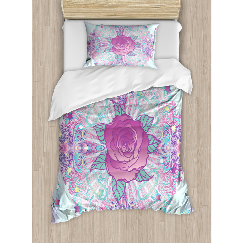 Psychedelic Rose Mandala Duvet Cover Set