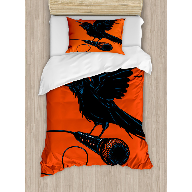 Raven with Microphone Duvet Cover Set
