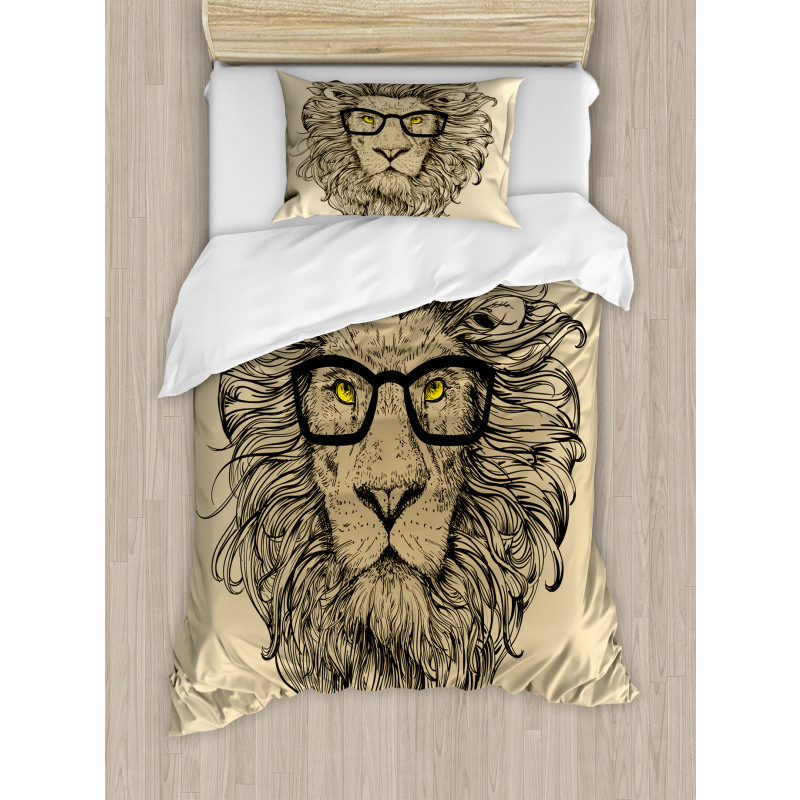 Dandy Cool Lion Character Duvet Cover Set