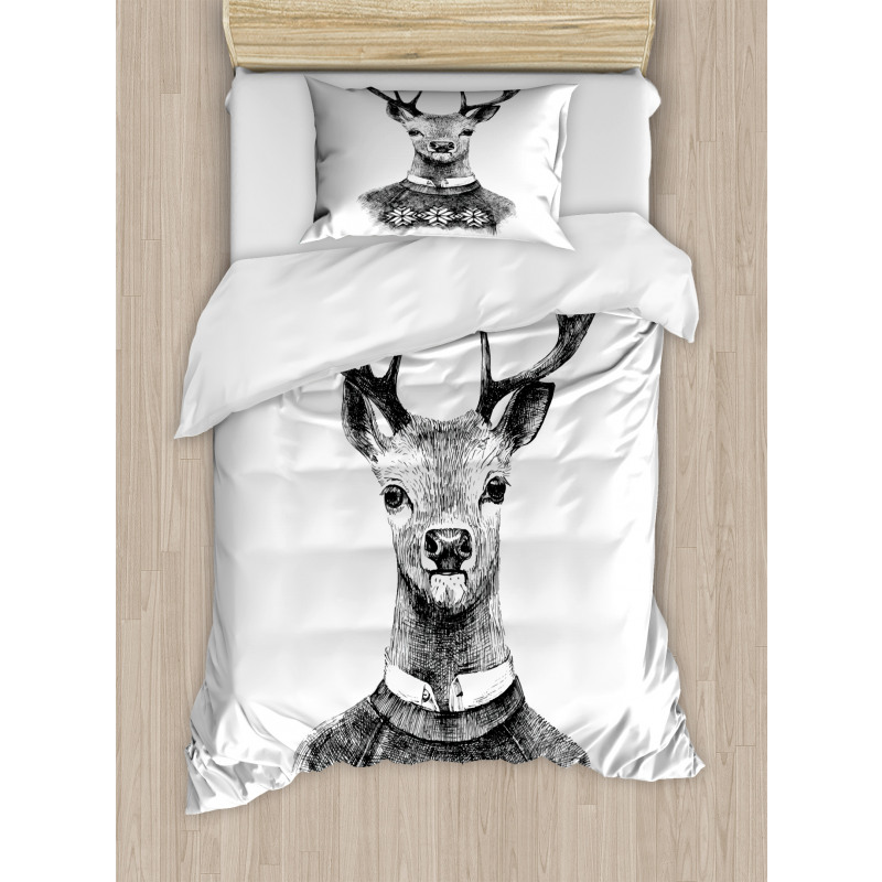 Deer Nordic Sweater Xmas Duvet Cover Set