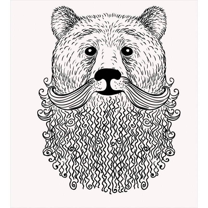Doodle Bear with Beard Duvet Cover Set