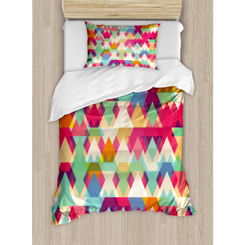 Colorful Triangles Duvet Cover Set