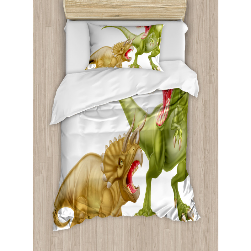 2 Dinosaurs Pattern Duvet Cover Set