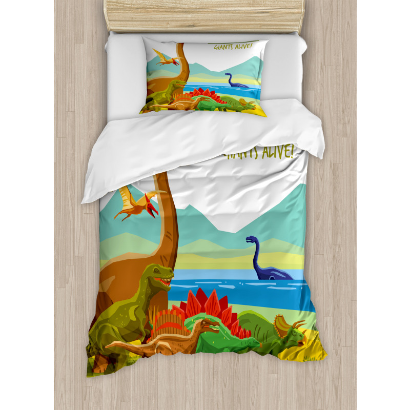 Dino Park Alive Theme Duvet Cover Set