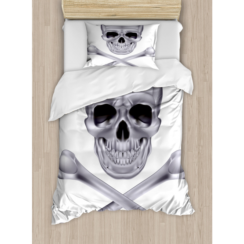 Vivid Skull Crossbones Duvet Cover Set