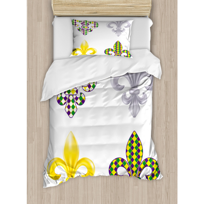 Fleur De Lis Motifs Duvet Cover Set