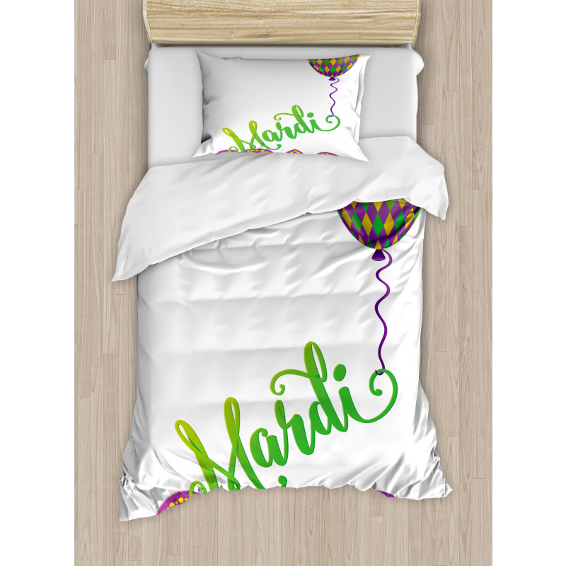 Cartoon Mardi Gras Duvet Cover Set