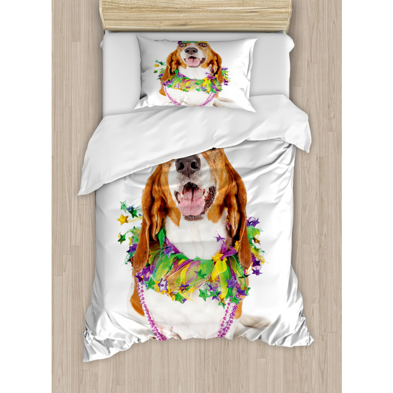 Happy Dog Jester Hat Duvet Cover Set