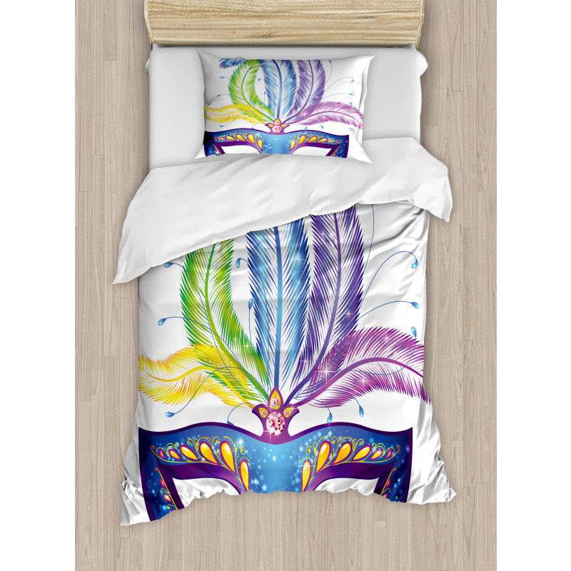 Blue Venetian Mask Duvet Cover Set