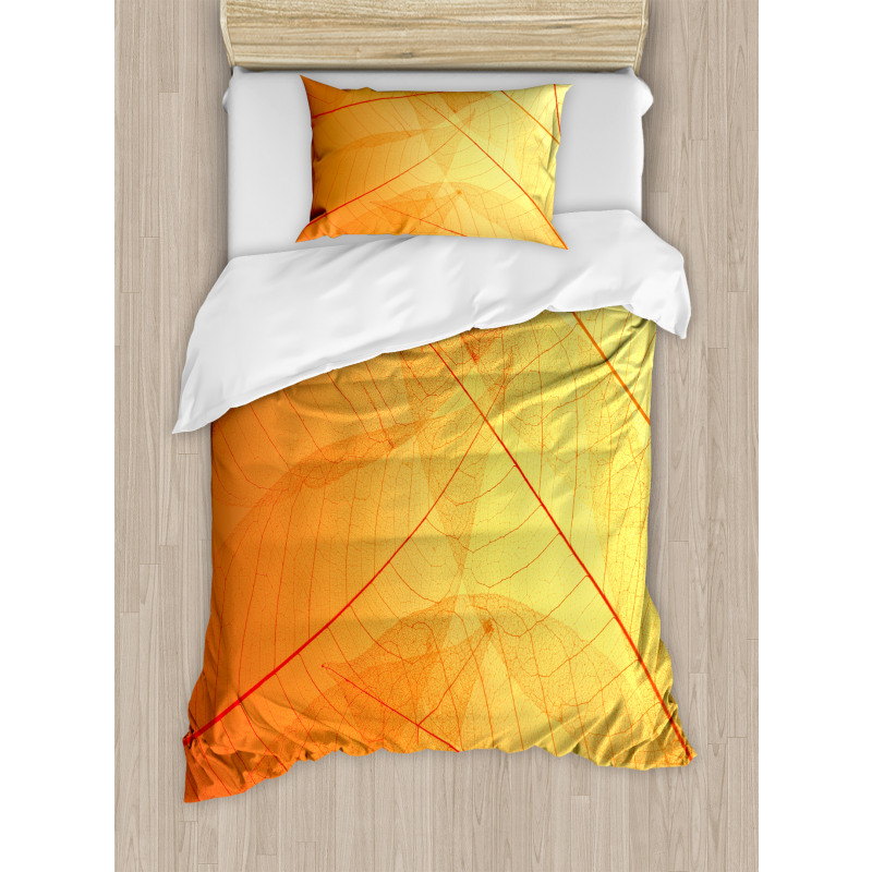 Autumn Nature Dry Leaves Duvet Cover Set