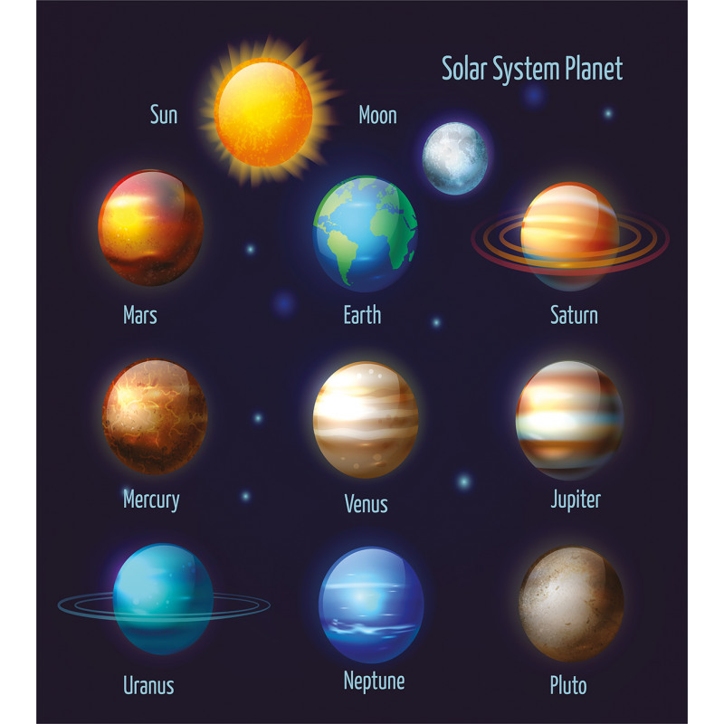 Solar System and Sun Duvet Cover Set