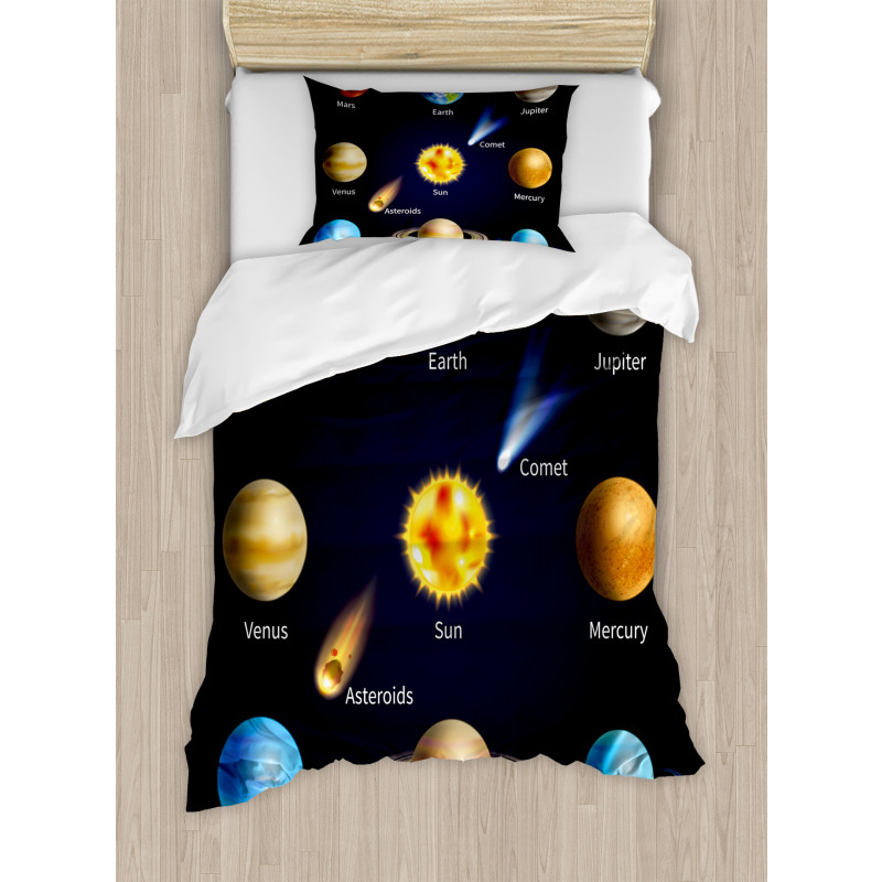 Space Objects Comet Duvet Cover Set