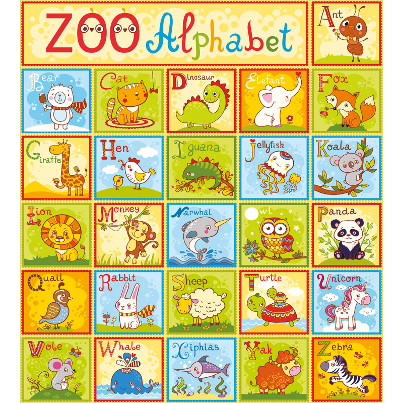 Zoo Alphabet Style Duvet Cover Set