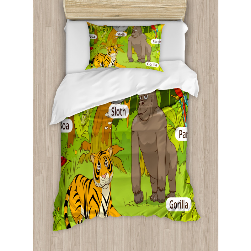 Jungle Fauna Zoo Duvet Cover Set