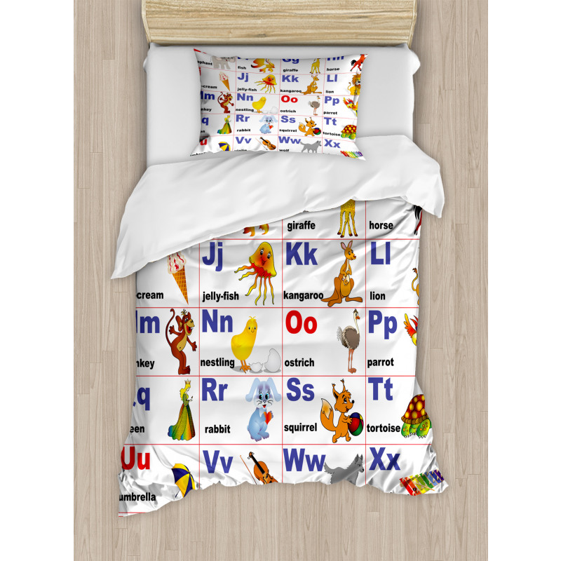 Animal Letters Duvet Cover Set