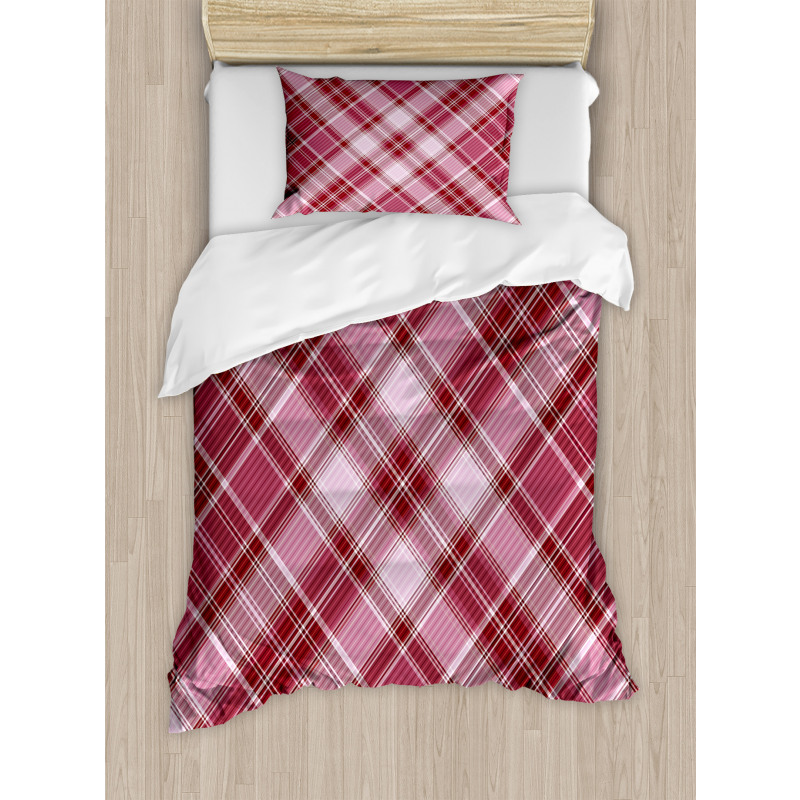 Diagonal Line Rhombus Duvet Cover Set