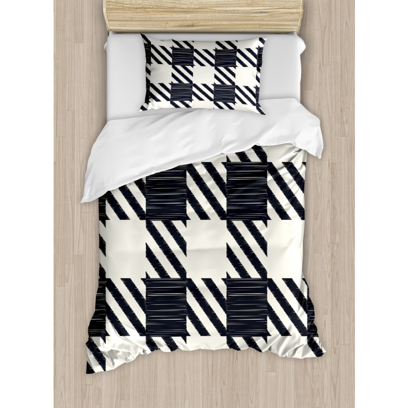 Sketchy Diagonal Stripes Duvet Cover Set